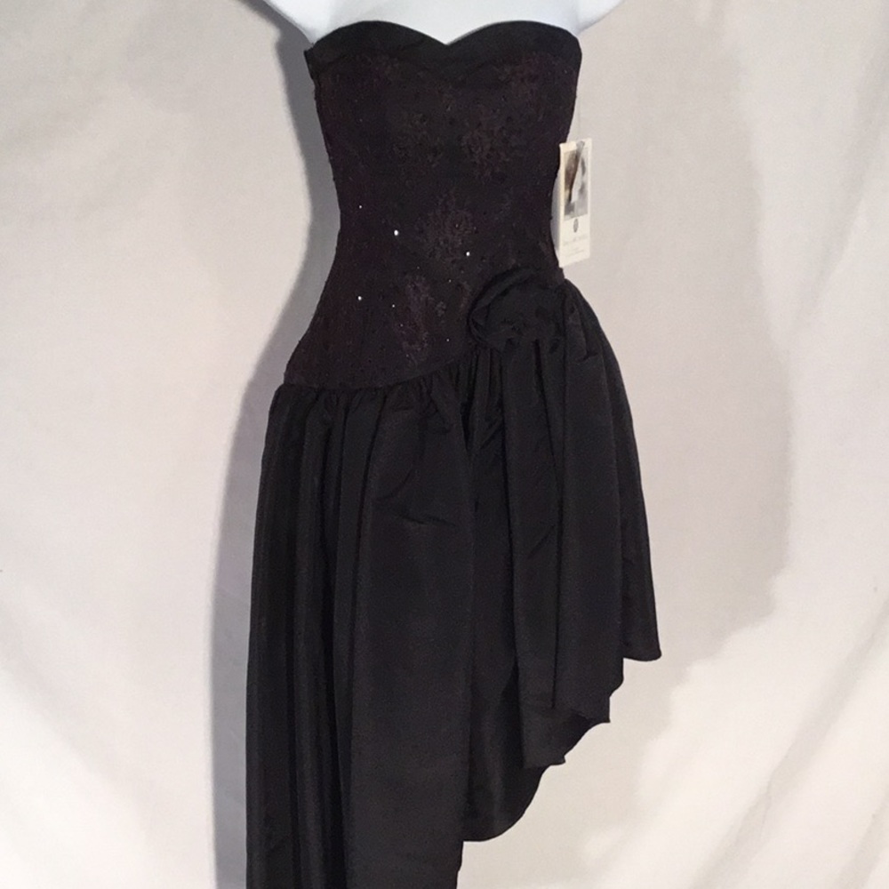 Jessica McClintock Black Strapless Gown/Dress